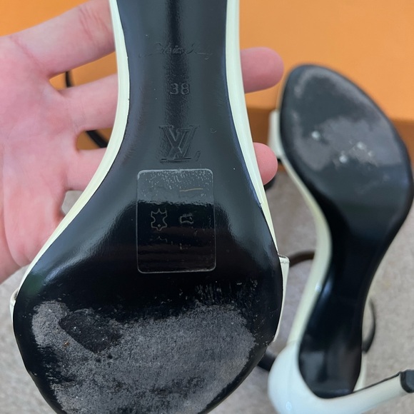 Preowned Womens Louis Vuitton Passenger Heel Sandals Monogram EBENE Sz. 38/US 8. - Picture 10 of 12